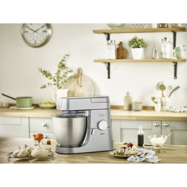 Kenwood Stand Mixer Kitchen Machine Metal Body CHEF XL 1200W with 6.7L Stainless Steel Bowl K-Beater Whisk Dough Hook Glass Blender Meat Grinder Multi Mill KVL4230S