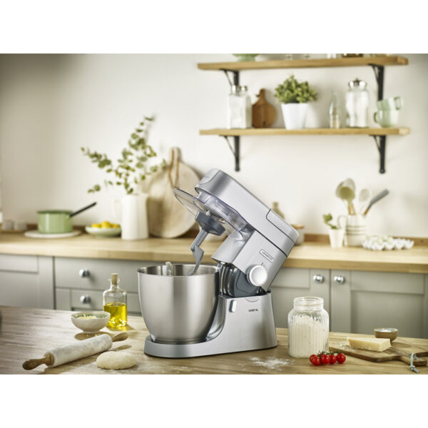 Kenwood Stand Mixer Kitchen Machine Metal Body CHEF XL 1200W with 6.7L Stainless Steel Bowl K-Beater Whisk Dough Hook Glass Blender Meat Grinder Multi Mill KVL4230S
