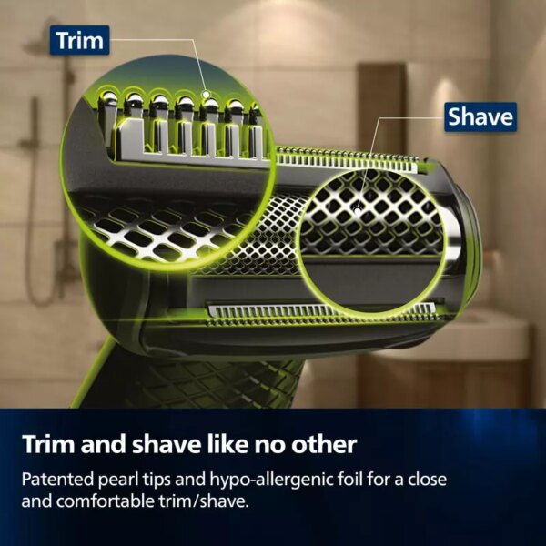 Philips Cordless Bodygroom & Intimate Areas Trimmer, Clinically Tested for Sensitive Skin, 40 min Runtime, Bi-directional Trimmer and 3mm Comb Series 3000 BG3007