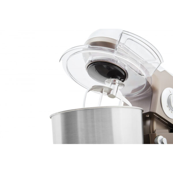 Nikai Kitchen Machine 1200W 6.5L 10 Speeds + Pulse 3 Attachments Dough Hook Beater Whisk Continuous Speeds Splash-Proof Lid Die Cast Aluminium Hooks and Stainless-Steel Whisk NSM650A