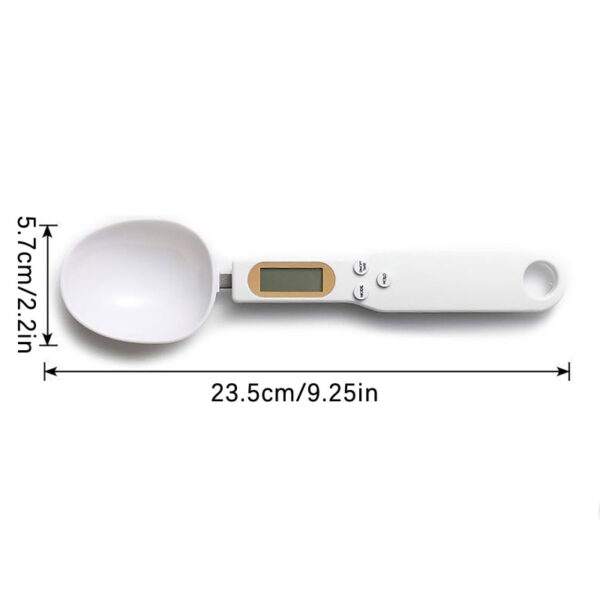 Electronic Digital Kitchen Measuring Spoon Scale 500g/0.1g Used for Milk Tea Flour Spices and Seasoning with LCD Display White