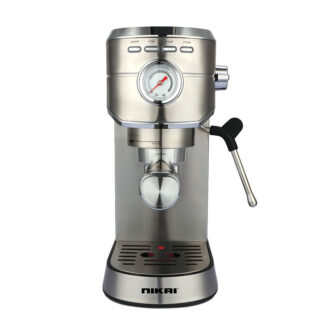 Nikai Coffee Maker 1450W Manual For Making Espresso Cappuccino & Latte - 20 Bar ULKA Pump Pressure Gauge 1L Tank Pre-Brew & Frothing Functions NEM330A
