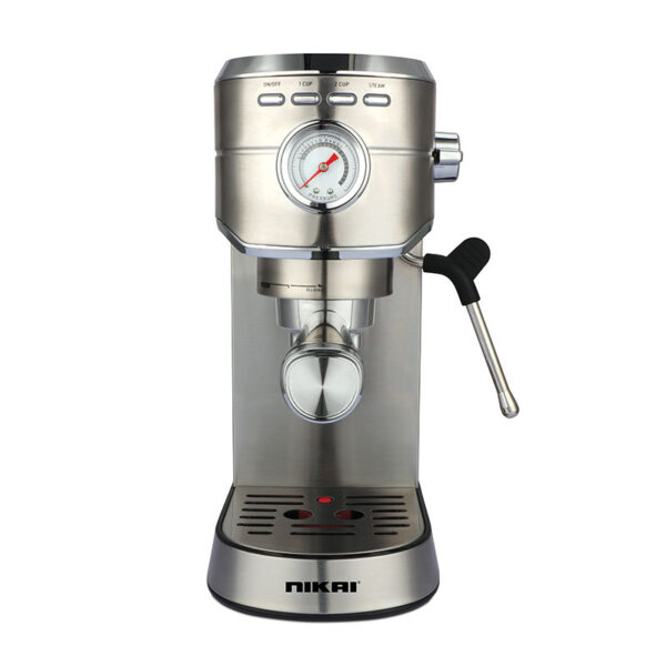 Nikai Coffee Maker 1450W Manual For Making Espresso Cappuccino & Latte - 20 Bar ULKA Pump Pressure Gauge 1L Tank Pre-Brew & Frothing Functions NEM330A