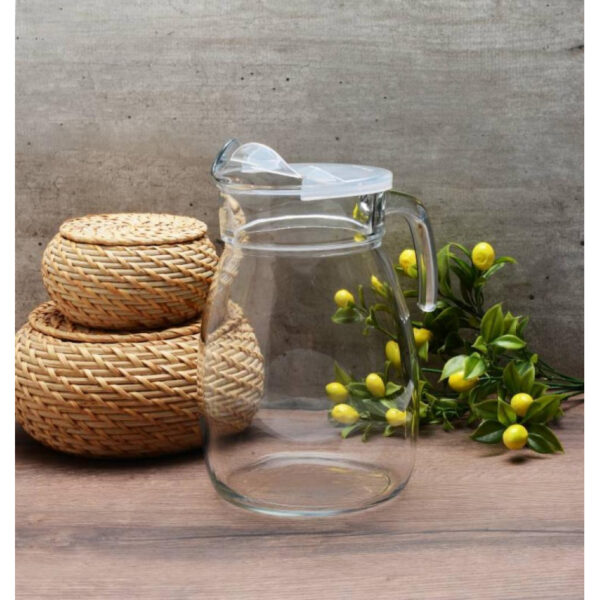Pasabahce Glass Water Jug with Transparent Lid 2500ml Dishwasher, Freezer & Refrigerati...