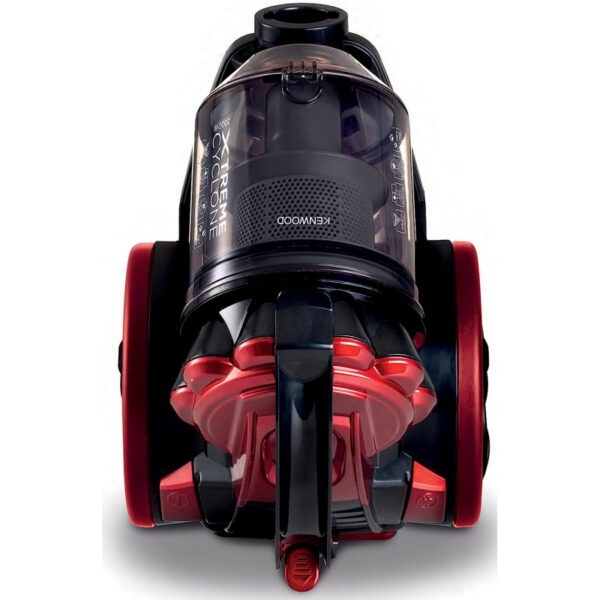 KENWOOD Vacuum Cleaner 2200W Multi Cyclonic Bagless Canister Vacuum Cleaner 3.5L with 5m Cable Multi-Surface Cleanable Hepa Filter Anti Bacteria Pet Care for Home & Office VBP80.000RG Grey/Red
