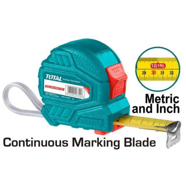 Total Steel Measuring Tape with Double Button 5m x 19mm TMT126351