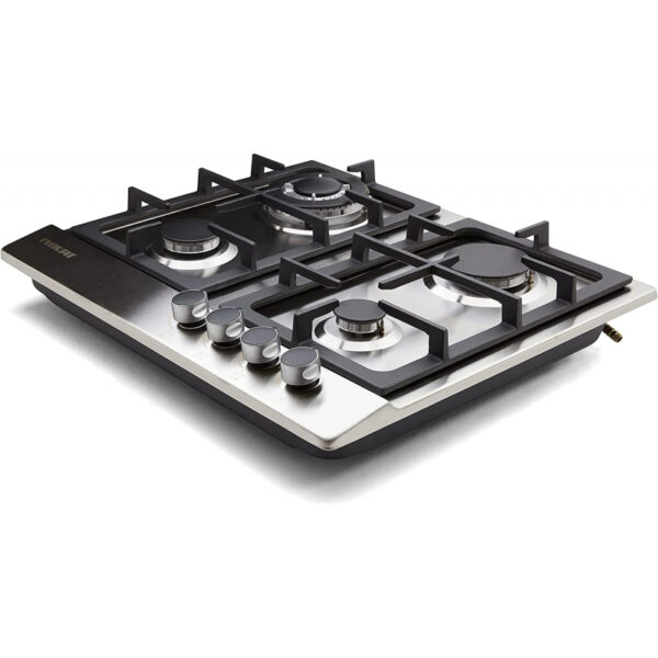 Nikai Gas Built In Hob Stainless Steel 4 Burner with FFD and Auto Ignition 50x45x25cm NGH3005N