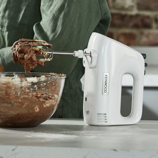 Kenwood Hand Mixer (Electric Whisk) 450W With 5 Speeds + Turbo Button Twin Stainless Steel Kneader And Beater For Mixing Whipping Whisking Kneading HMP30.A0WH