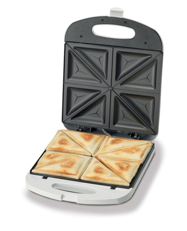 Kenwood Sandwich Maker 1200W 4 Slice Non-Stick Fixed Griddle Plates SMP50.000WH