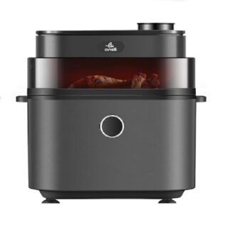 Evvoli Air Fryer 8L Digital Control Panel Display, 8 Preset Programs with Juicy and Crisper Plate and Water Tank1650W Black EVKA-AF8008D