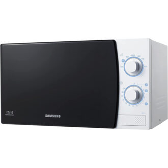 Samsung Microwave Oven 20L 1150W Solo, 7 Power Levels, Manual, Slim Exterior, Push Button, Ceramic Enamel Cavity, White ME711K