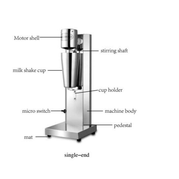 Commercial Milkshake Mixer 280W, 160ml, Stainless Steel