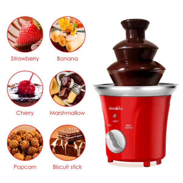 Decakila Chocolate Fountain 70W 3 Levels Of Melting Stainless Steel Plastic Body Fondue Chocolate Fountain KETT011R