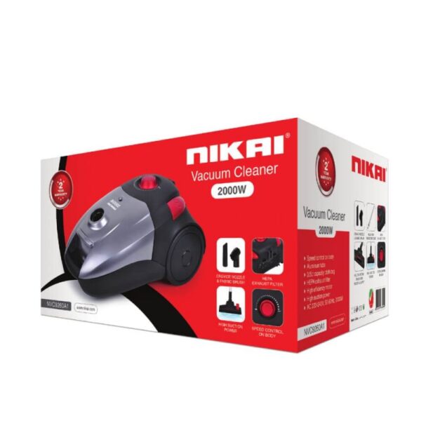 Nikai Canister Vacuum Cleaner Dry 3.5L 1600W with High Suction Power HEPA Filter and Multipurpose Brush - Effortless Cleaning Telescopic Tube and Easy Carry Handle Speed Control NVC9260A1