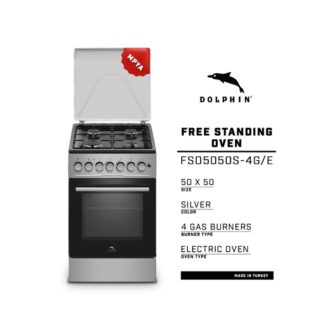 Dolphin Free Standing Cooking Range 50x50 4 Gas Burners Electric Oven Silver FS05050S-4G/E