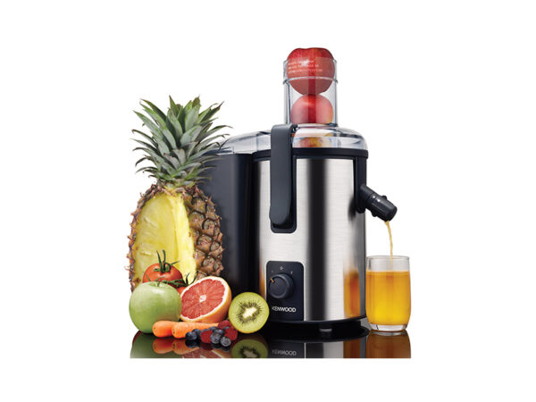 Kenwood Juicer 700W 2L Stainless Steel Juice Extractor with 75mm Wide Feed Tube 2 Speed Transparent Juice Jug Pulp Container Anti Drip JEM50.000BS