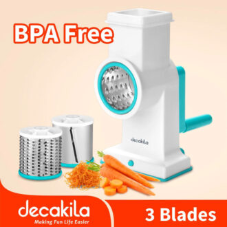 Decakila Manual Grater - SS Blade Easy to Use Safety Design Veggie Chopper Onion Chopper Vegetable Chopper with Container KMTT086W