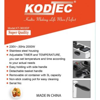 Kodtec Deep Fryer 1 Side Electric 3L 2000W KT-3603DF