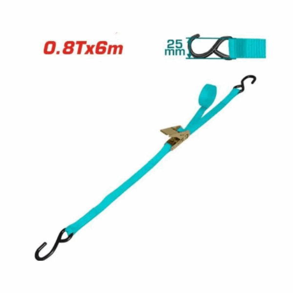 Total Car Ratchet Tie Down/Ratchet Straps 0.8T x 6m with S Hook THTRS08062