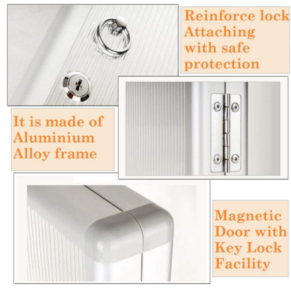 Generic Key Box Holder with Key Lock 32 Keys Aluminium (Keychain Included)