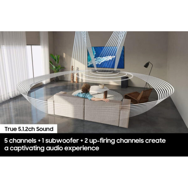 Samsung Soundbar with Wireless Subwoofer 5.1.2ch Q-Series with Dolby Atmos, DTS:X, Q Symphony, SpaceFit Sound, Game Pro Mode HW-Q800B/ZN