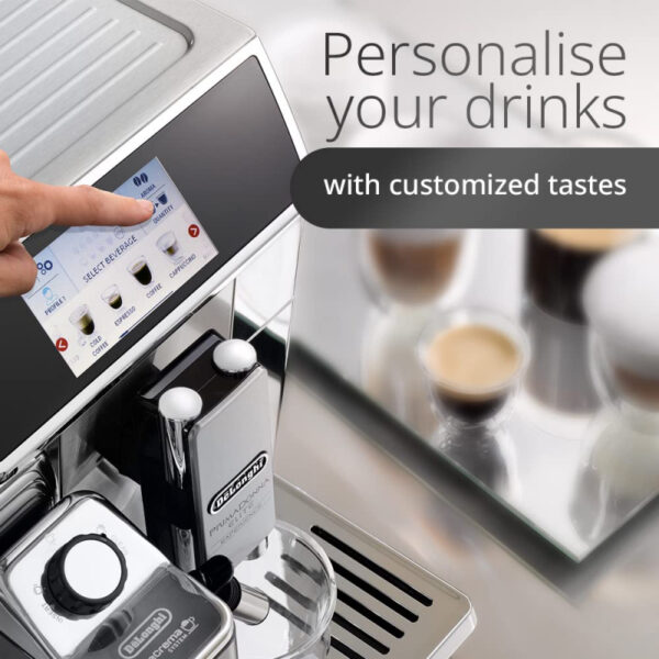 De'Longhi Primadonna Elite Experience 1450W, 1L Automatic Bean to Cup Coffee Machine, Stainless Steel, Silver [Energy Class A] ECAM650.85.MS