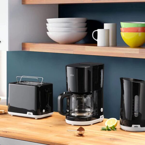 Braun Coffee Maker Breakfast 1, 1000W Black AromaCafe OptiBrew System Automatic Shut Off Coffee Maker for up to 10 Cups KF101AI
