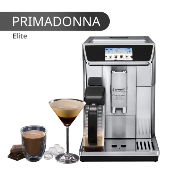 De'Longhi Primadonna Elite Experience 1450W, 1L Automatic Bean to Cup Coffee Machine, Stainless Steel, Silver [Energy Class A] ECAM650.85.MS