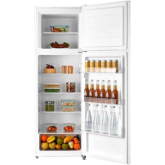 Evvoli Top Double Door Refrigerator White EVRFM-300L