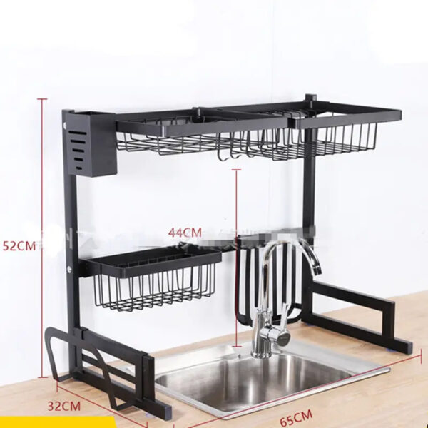 Nadstar Dish Rack Stainless Steel Kitchen Drying Rack Extendable Over The Sink HP93-093