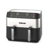 Nikai Air Fryer 8L Dual-Basket Multifunctional Low Oil Fryer 2460W with Independent Temp Settings Cool Touch Body and Digital Control Panel for Effortless Cooking NAF282DX