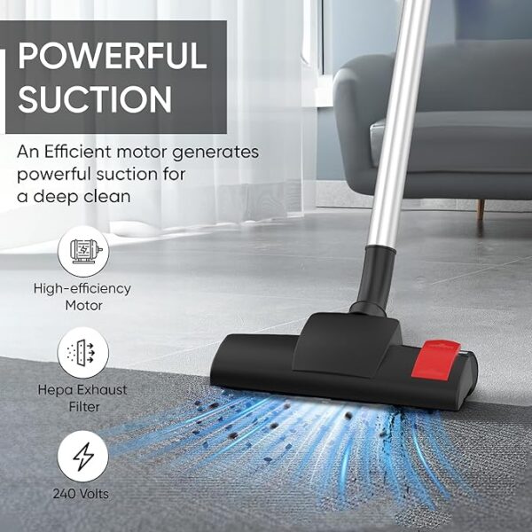 Nikai Canister Vacuum Cleaner Dry 3.5L 1600W with High Suction Power HEPA Filter and Multipurpose Brush - Effortless Cleaning Telescopic Tube and Easy Carry Handle Speed Control NVC9260A1