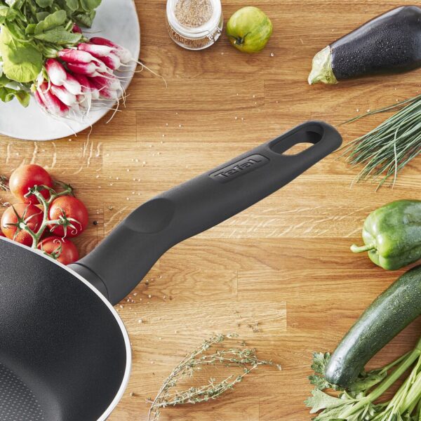 Tefal Dark Stone Cookware Set 9PCS Non Stick Thermo Signal 100% Safe Coating Cookware Heat Indicator Ergonomic Handles Glass Lid B491S985