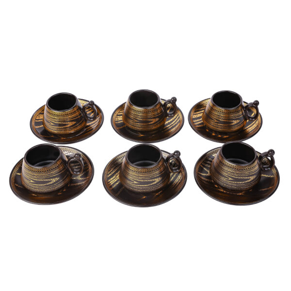 Nadstar Porcelain Cup & Saucer Golden Print Tea Coffee Cups 0031-1/2