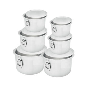 Nadstar Aluminium Sufuria 6pcs with Lid & Handle 29L 31.5L 34.5L 37.5L 39.5L 42.5L Cookware Set Tope Cooking Pot for Commercial Use - Gauge 13 Kitchen Heavy Duty Tapela