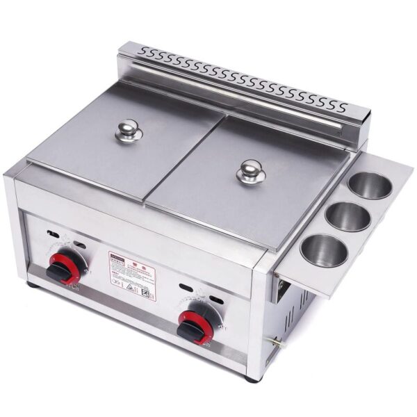 Generic Commercial Countertop Deep Fryer Double Gas 12L (6L x 2 Baskets) Stainless Steel