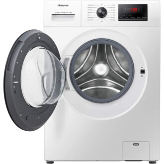 Hisense Washing Machine 8kg Front Load, Steam Care, Durable Inverter, Pure jet wash, Delay End, White WFQP8012VMS