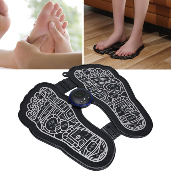 EMS Rechargeable/Wireless Foldable Foot Massager Mat with Muscle Stimulator 6 Modes, Muscle Pain Relief Physiotherapy Foot Massage Pad, Foot Massage for Improving Blood Circulation
