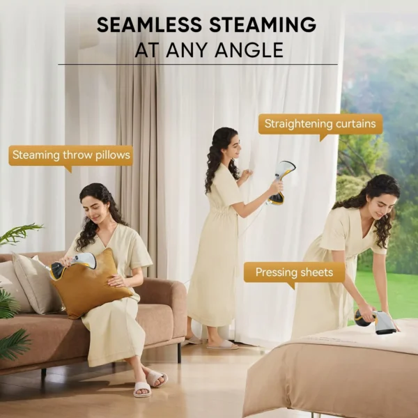 Nikai Garment Steamer 2000W Handheld Portable Fabric Wrinkles Remover Fast Heating Effortless Results Large Detachable Water Tank Travel Iron for Fabrics & Clothes - NGS77H