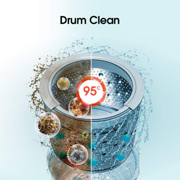 Hisense Washing Machine 8kg Front Load, Steam Care, Durable Inverter, Pure jet wash, Delay End, White WFQP8012VMS