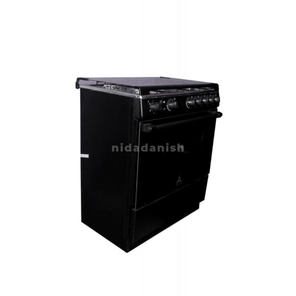 Delta Gas Cookers 80x55cm Gas Oven & Grill 5 Gas Burner Black Silver Steel DGC50B