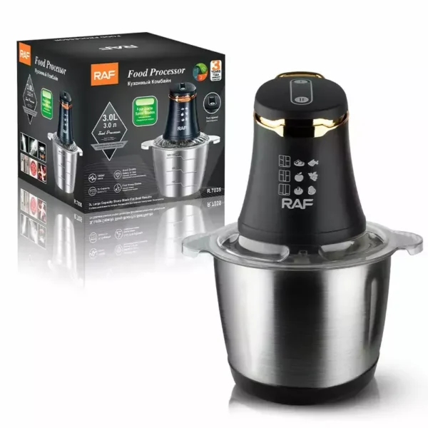 RAF Chopper 3L 1000W Stainless Steel, 4 Sharp Blades R.7035