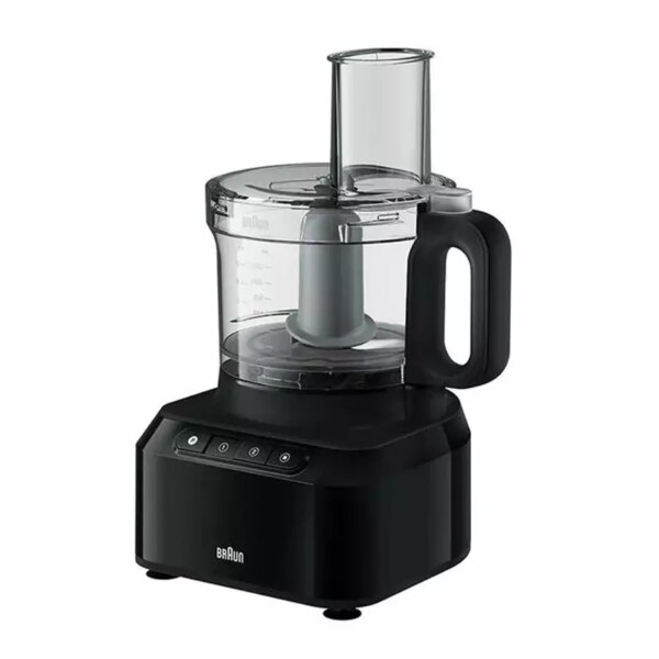 Braun Food Processor 7 Attachment , 800W, 2 Speeds, Pulse Function, 1.2L Capacity, Blender & Bowl 2L , Slicing and Grating disc, Dough, Ice Crusher Blade, FP301AI-FP3132BK