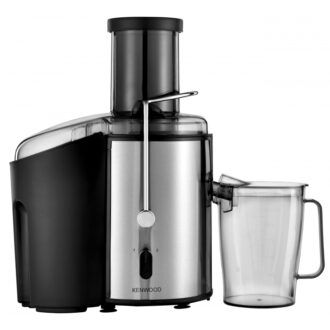Kenwood Juicer 700W 2L Stainless Steel Juice Extractor with 75mm Wide Feed Tube 2 Speed Transparent Juice Jug Pulp Container Anti Drip JEM50.000BS