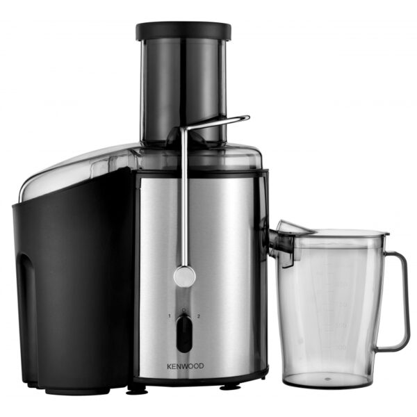 Kenwood Juicer 700W 2L Stainless Steel Juice Extractor with 75mm Wide Feed Tube 2 Speed Transparent Juice Jug Pulp Container Anti Drip JEM50.000BS