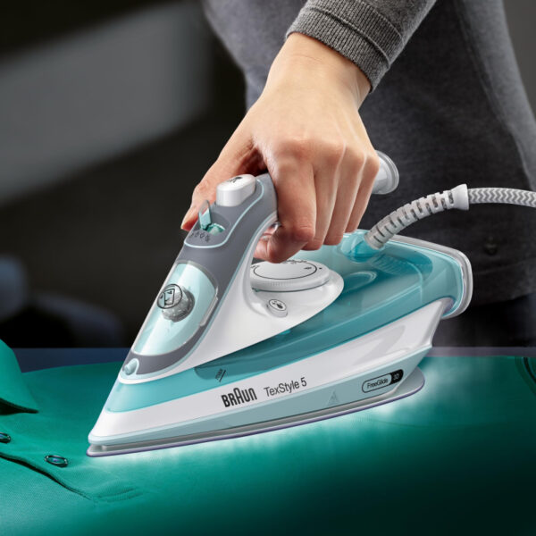 Braun TexStyle 5 Steam Iron - Eloxal Sole Plate Anti-Drip System 300ML Water Tank Capacity TS510