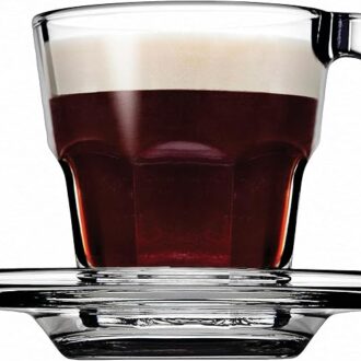 Pasabahce Casablanka Cup Saucer 70ml 6pcs Fully Tempered and Dishwasher Safe 95753