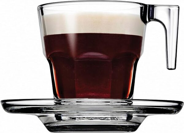Pasabahce Casablanka Cup Saucer 70ml 6pcs Fully Tempered and Dishwasher Safe 95753