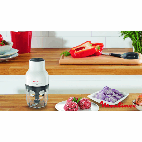 Moulinex Moulinette Essential Chopper 300W, 400ml Bowl with 4 Blades for Effortless Mincing, Chopping and Mixing DJ520127