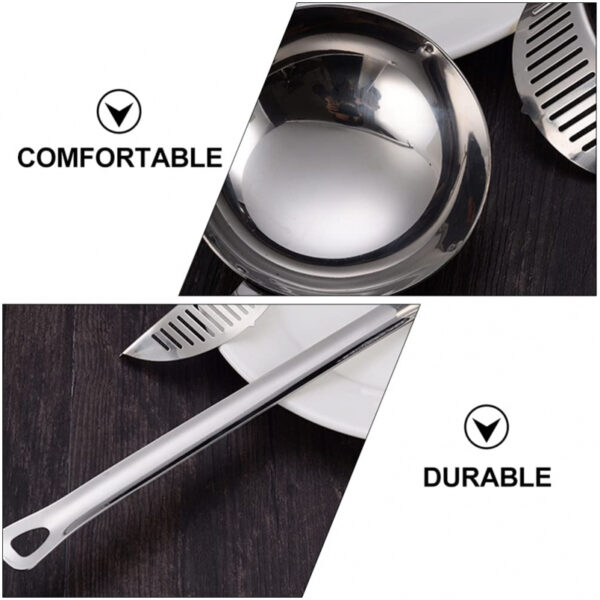 Nadstar Stainless Steel Hot Pot Soup Spoon Strainer Scoops Spoon Slotted Strainer Ladle Gravy Ladle Colander Kitchen D198